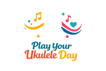 Minimal Musical Rhythm Symbol for Play Your Ukulele Day
