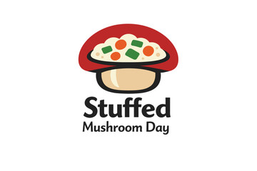 Minimal Gourmet Treat Symbol for Stuffed Mushroom Day