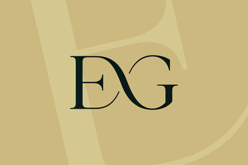 EG or GE letter logo icon design. Classic style luxury initials monogram.
