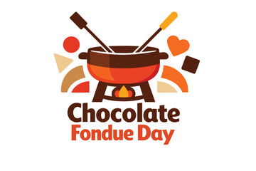 Minimal Dessert Dip Symbol for Chocolate Fondue Day