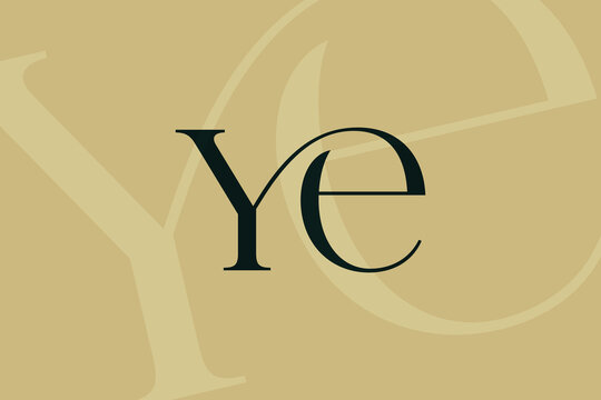 YE or EY letter logo icon design. Classic style luxury initials monogram.