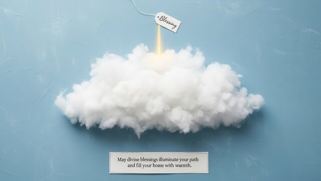 Soft Cloud with Blessing Tag and Guiding Light