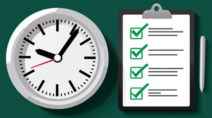 Time management checklist clock schedule planning productivity reminder organization task list deadline focus