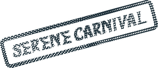 Fototapeta premium Serene Carnival Distressed Stamp Mark with Dotted Border and Textured Font Style
