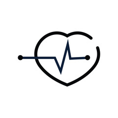 healthy heart   logo icon illustration flat