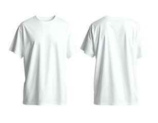 Fototapeta premium Two blank white t-shirts, front and back views