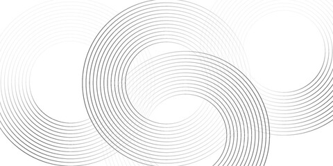 White geometric abstract background overlapping layers on bright space with line effect decoration. Circle style concept modern graphic design element for banner, flyer, card.