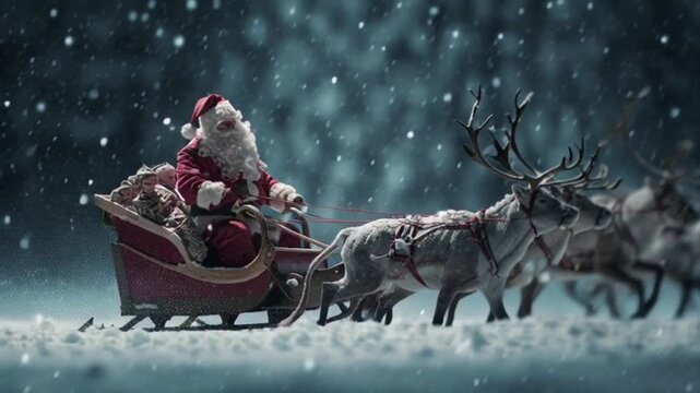 santa claus on a sledge