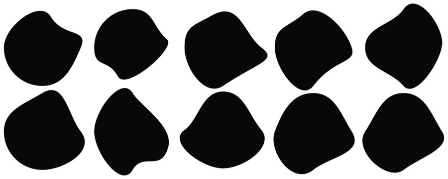 Organic random liquid forms in flat style. Organic blob shape isolated on white background. 