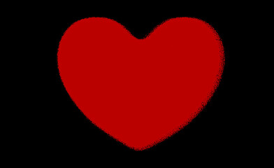 Red heart symbolizing love and romance on black background