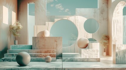 Digital Nomad Lifestyle Abstract Neutral Tones 