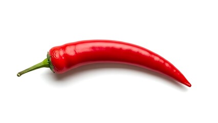 Fresh red chili pepper on white background
