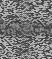 Black and white brick wall texture background pattern