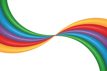 Colorful abstract wavy lines in rainbow colors