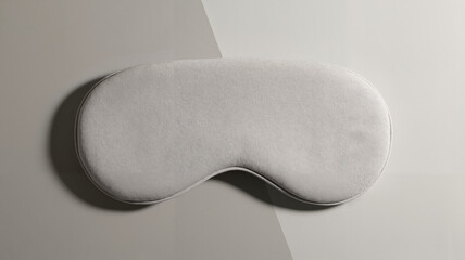 Soft grey sleep mask on light background for relaxation and sleep  