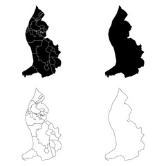 Liechtenstein Outline and Solid Fill Map Set.