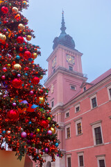 Royal Residence in Warsaw Poland with Christmas Tree