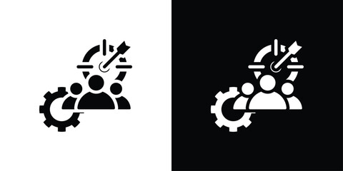 Teamwork Icon Set Black And White