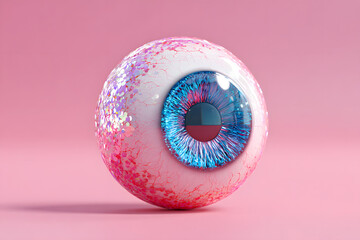 eyeball on pastel background	
