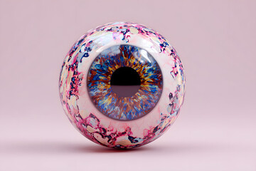 eyeball on pastel background	
