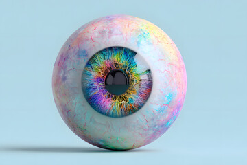 eyeball on pastel background	
