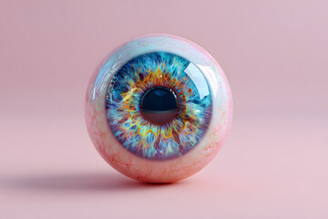 eyeball on pastel background	
