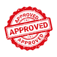 Red approved stamp sign with grunge vintage style vector illustration