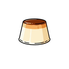 [Vector EPS]A delicious looking caramel custard pudding with two layers