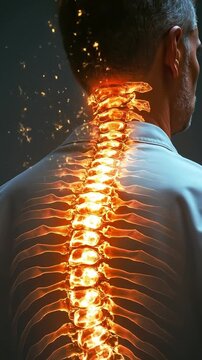 A man with a back pain in his neck