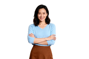 [Transparent Background PNG]Confident Professional Woman with Crossed Arms