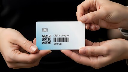 Hands holding a digital vaccine card.