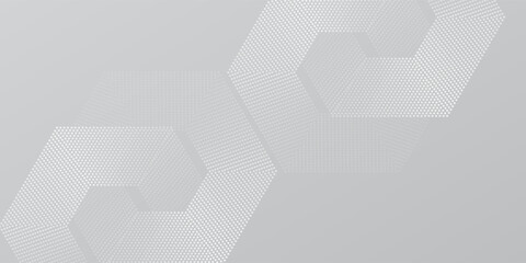 Modern hexagon lines on gray background. Geometric dynamic elegant art