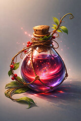 Magical Potion Bottle Fantasy Illustration
