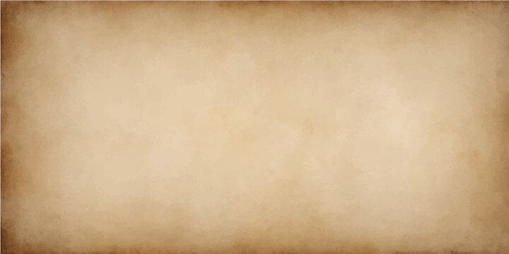 Blank antique parchment texture features a stained and worn vintage paper background with a grungy brown pattern and aged beige design for a retro canvas wallpaper
