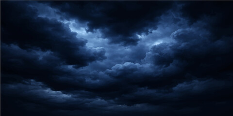 Obraz premium Dramatic dark stormy clouds move across a gray overcast sky in this intense nature timelapse capturing a powerful summer wind and rain atmosphere