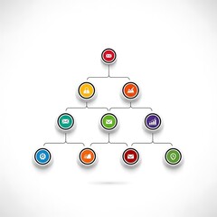 A organizational chart with multiple connecting circular