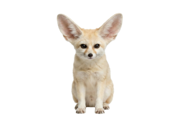 Fennec fox with large ears sitting forward