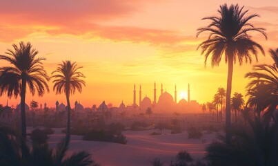 Peaceful Evening Ramadan at Desert Oasis Sanctuary