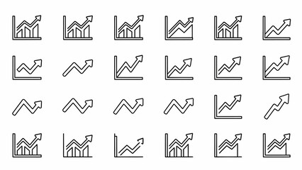 Financial Growth and Investment Trends Icon Set Visualizing Data and Market Performance