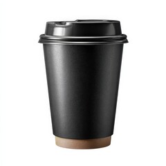 Disposable coffee cup isolated on white background, blank design, takeaway drink, mockup