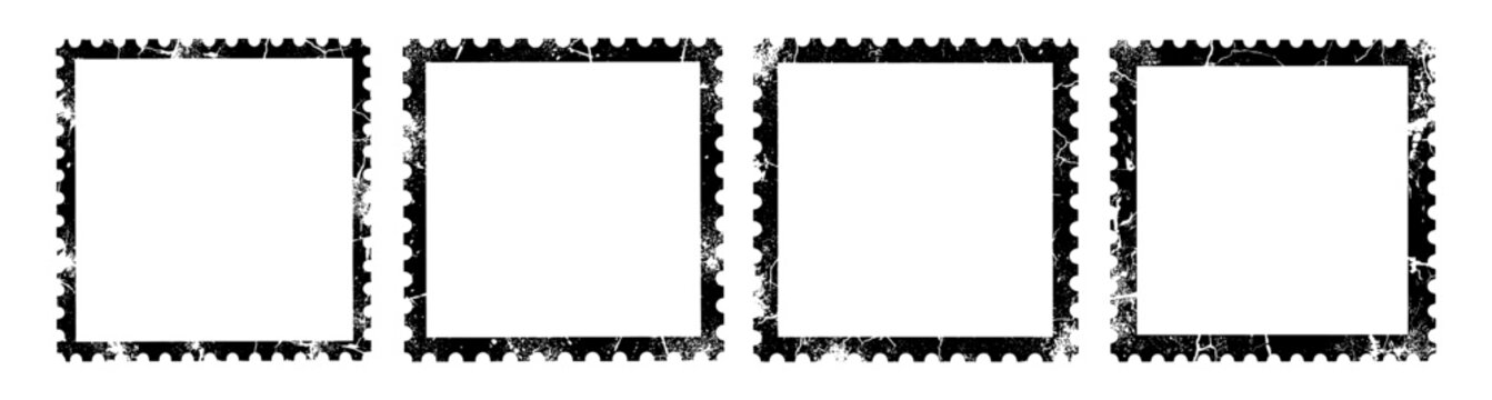 Grunge postage stamp borders