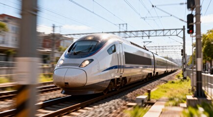 High-Speed Train Traveling on Urban Railway Tracks