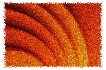 Smooth Orange Architectural Curves With Soft Lighting and Shadows Creating a Rhythmic 3d Texture, Made of Cubes
