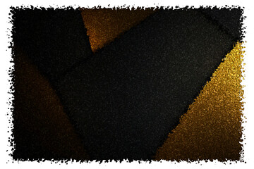 Sophisticated Black and Gold Metallic Panels Overlapping to Create a High End Textured Background, Made of Cubes
