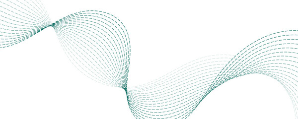 Smooth Green Wavy Lines Abstract Composition