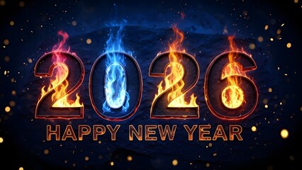 Celebrate the start of 2026 with a vibrant fire and ice happy new year message