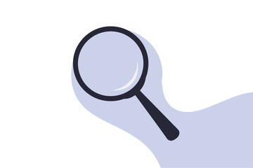 Magnifying glass tool hovers over a light purple, wavy shadow element below.
