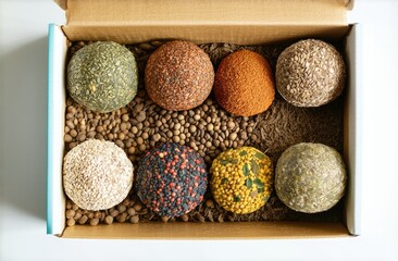 box with monthly seed ball varieties