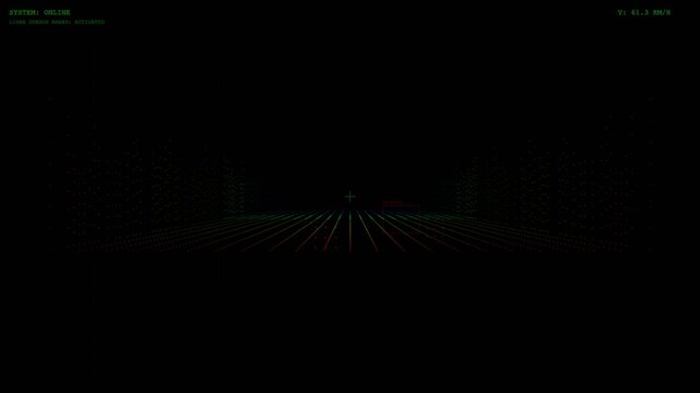 Lidar Vision for Autonomous Vehicle, Self Driving Car AI Sensor Point Cloud Scan