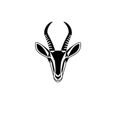 Stunning black and white illustration of an antelope head